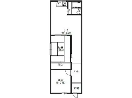 大栄マンション(2LDK/1階)の間取り写真