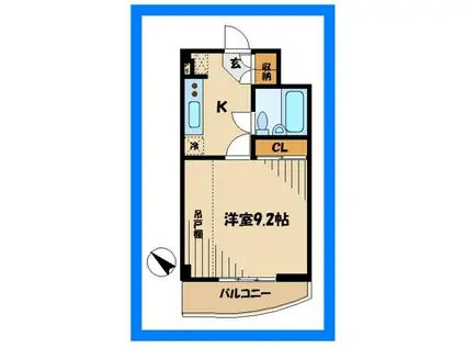 TS GARDEN稲城(1K/2階)の間取り写真