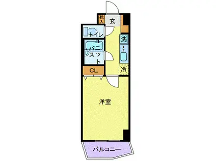 ジュエル目白台(1K/3階)の間取り写真