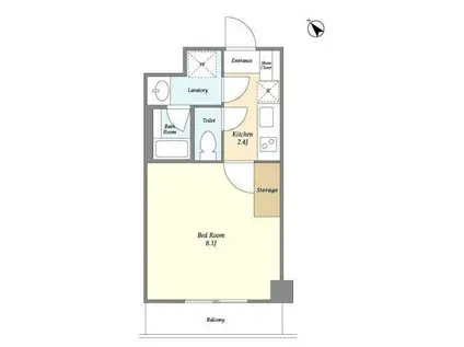 アユタカ(1K/2階)の間取り写真