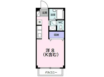 ジュネス(1K/2階)の間取り写真