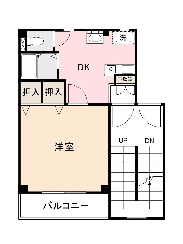 太田ハイツ(1DK/1階)の間取り写真