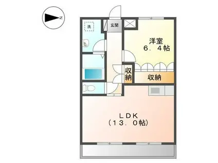エルンテ・オーシモ(1LDK/2階)の間取り写真
