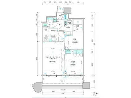 パークタワー勝どき サウス棟(2LDK/4階)の間取り写真