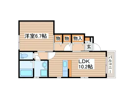 ウェーブ・テラス(1LDK/1階)の間取り写真