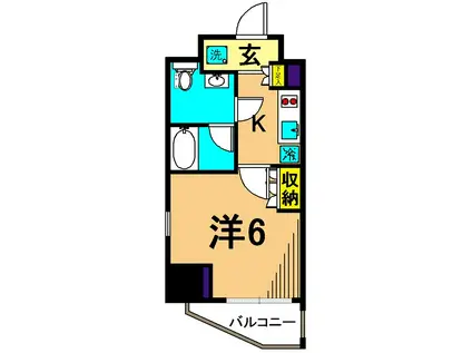 カスタリア大森II(1K/3階)の間取り写真