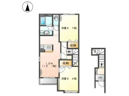 プランドールA(2LDK/2階)の間取り写真