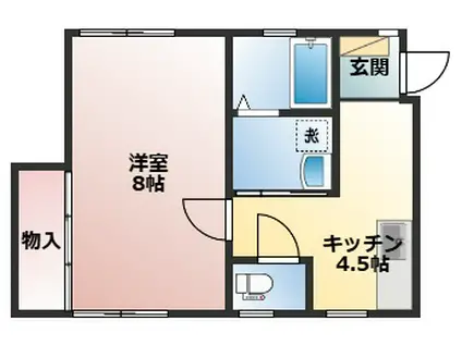 トワール東堀(1K/2階)の間取り写真