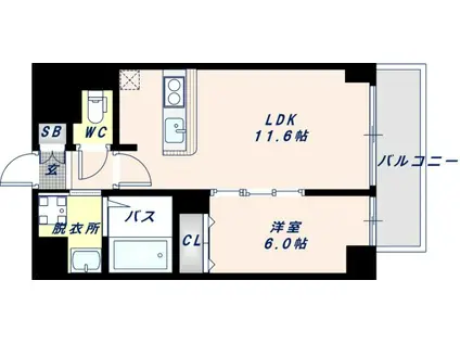 AVENIR 新深江(1LDK/1階)の間取り写真
