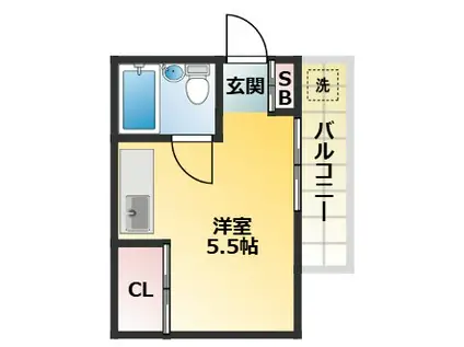 エレガンス三宿(ワンルーム/3階)の間取り写真