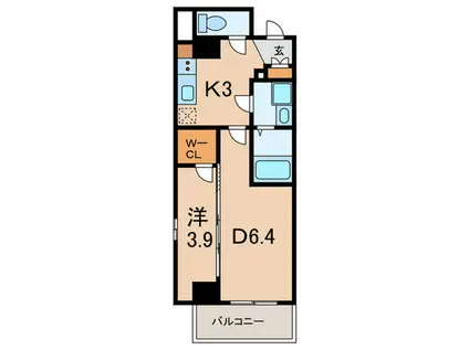 ソルテラス甲子園口クレアスト(1DK/4階)の間取り写真
