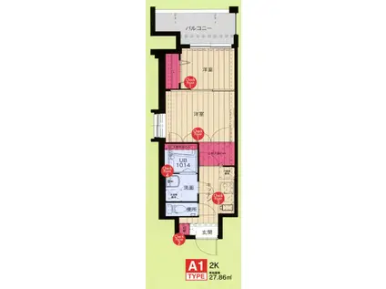 ORIENT BLD NO.86(2K/6階)の間取り写真