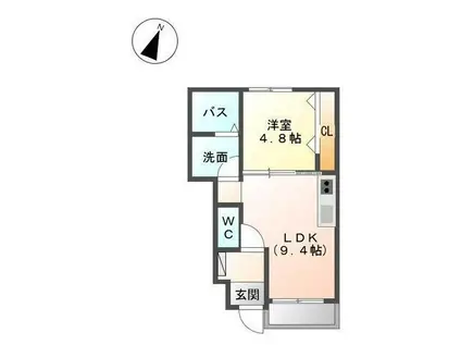 フルラージュ(1LDK/1階)の間取り写真