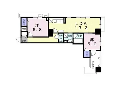 グラン・メゾンK(2LDK/1階)の間取り写真