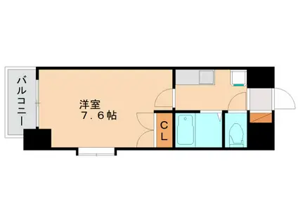 リファレンス県庁口(1K/8階)の間取り写真