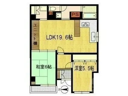 ゾーンエバーグリーン(2LDK/1階)の間取り写真