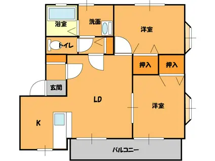 ファミーユ(2LDK/2階)の間取り写真