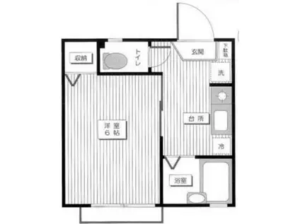 ステュディオ若葉(1K/2階)の間取り写真