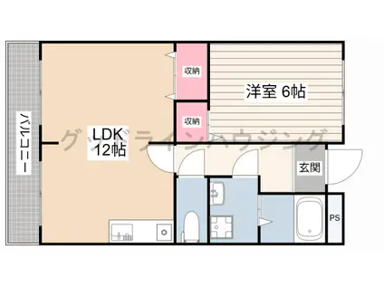 アーバンヤシロ(1LDK/1階)の間取り写真