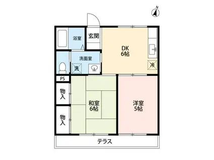 メゾン・ド・ファミーユ(2DK/1階)の間取り写真