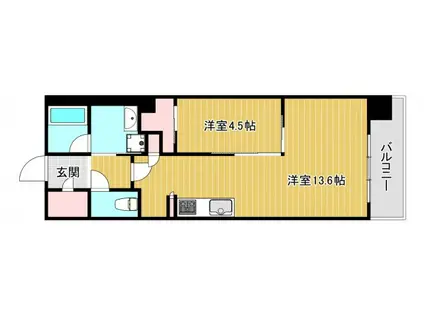 OPUS RESIDENCE SHINSAIBASHIサウス(1LDK/12階)の間取り写真