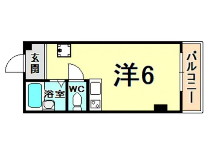 ボヌール里中(ワンルーム/2階)の間取り写真