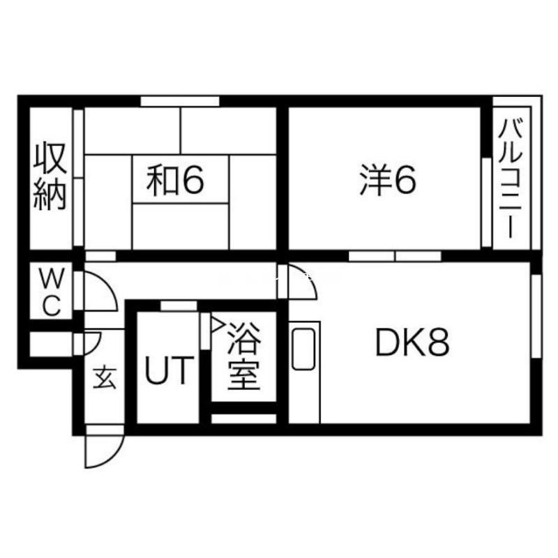 ピュアスプリング手稲本町(2LDK/1階)の間取り写真