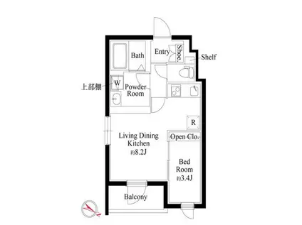 カーサピアッツァ杉並和田(1LDK/1階)の間取り写真