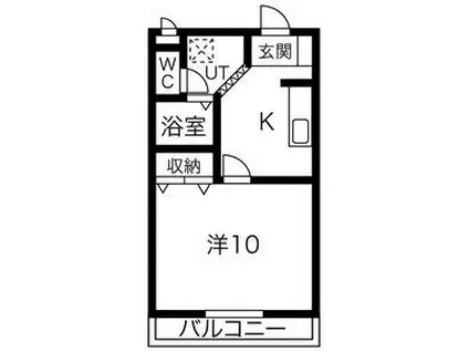 ヴィラリベルテ(1K/1階)の間取り写真
