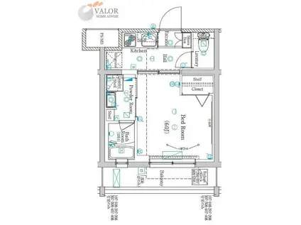 ラフィスタ元町I(1K/3階)の間取り写真