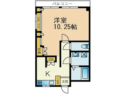 ヒルズ隆昌(1K/4階)の間取り写真