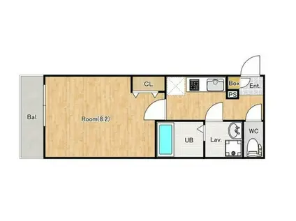 ジーメゾン指扇レーヴ(1K/1階)の間取り写真
