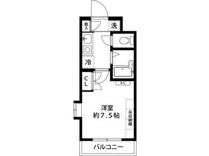 ルイーネ調布(1K/3階)の間取り写真