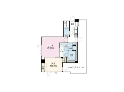 ステラコート洗足(1LDK/5階)の間取り写真