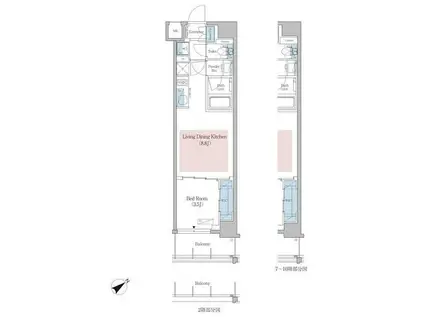 アーバネックス早稲田(1LDK/6階)の間取り写真