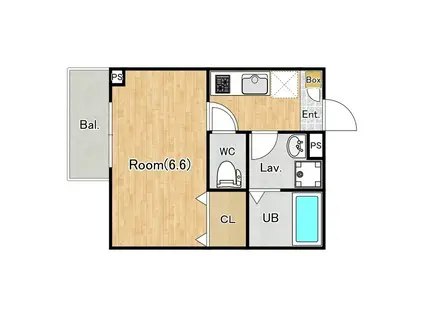 ジーメゾン大和イースト(1K/3階)の間取り写真