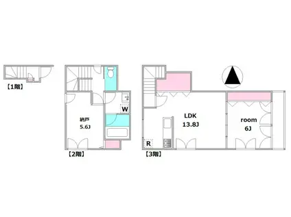 ZEN HOUSE蒲田(1SLDK/3階)の間取り写真