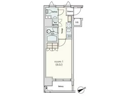 カスタリア日本橋(1K/10階)の間取り写真
