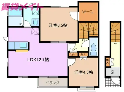 ブルースカイ B(2LDK/2階)の間取り写真