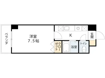 梅田エクセルハイツ(1K/15階)の間取り写真