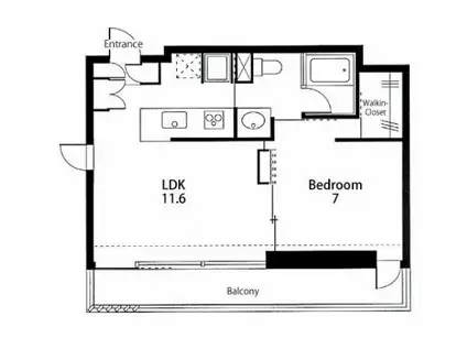 ヴィラロンド VILLA RONDO(1LDK/4階)の間取り写真