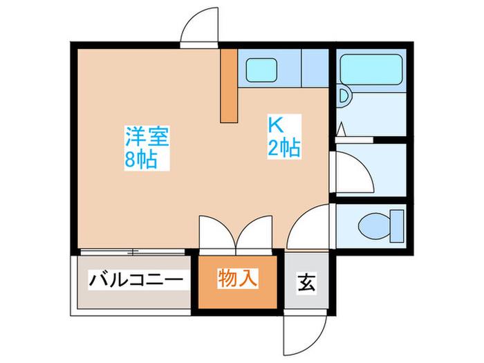 グランドール菊水(1K/4階)の間取り写真