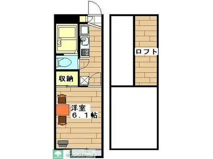 レオパレスハナブサ NARA(1K/3階)の間取り写真