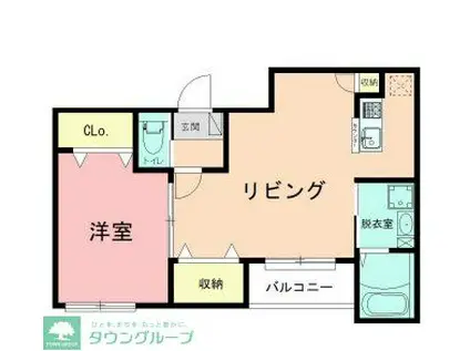 CORE BREEZE(1LDK/2階)の間取り写真