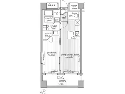 グランハイツ白金(1LDK/2階)の間取り写真