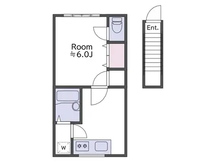 ウィング古屋II(1DK/3階)の間取り写真