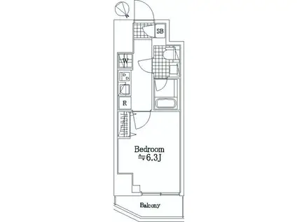 アゼスト関内(1K/4階)の間取り写真