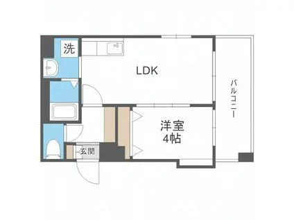 レジデンスカープ札幌(1LDK/15階)の間取り写真