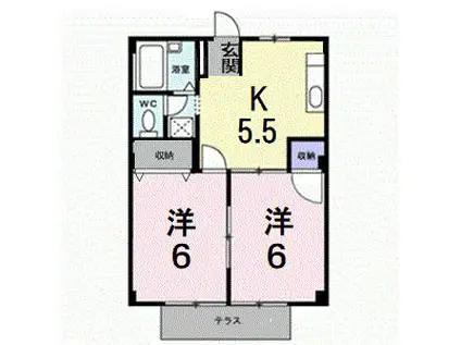 パレスインビレッヂ(2K/1階)の間取り写真