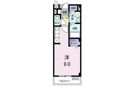 グランファミーユ(ワンルーム/2階)の間取り写真